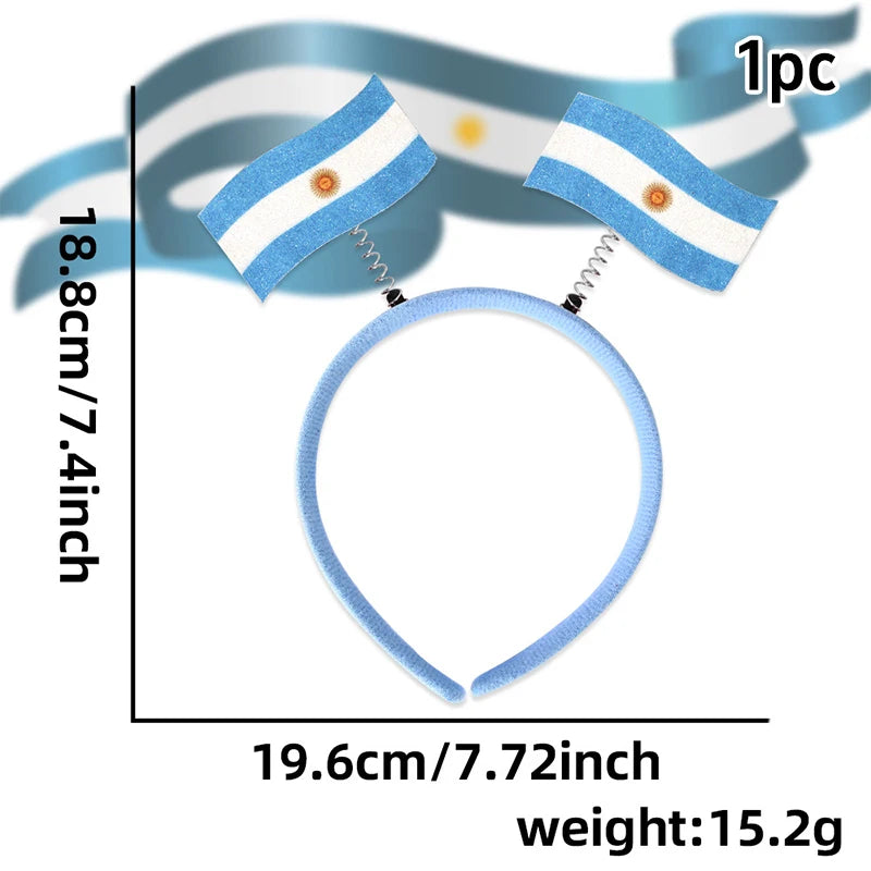 Flag Patterns Of Various Countries Bow Headbands Ball Game Fan Party Decor Flag Headbands Hair Bands Party Holiday Decoration