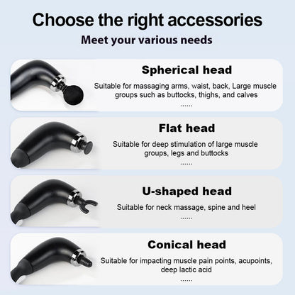 New U-Shaped Back Massager Body Deep Tissue Extended Handle Massage Gun for Neck, Shoulder & Muscle Pain