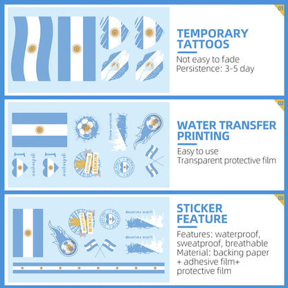 National Flag Temporary Tattoo Stickers Face Match Sports Events Fans Party Gathering Decorations International football matches