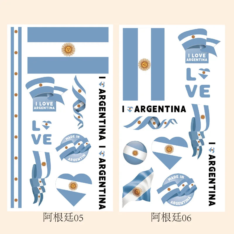 2026Temporary Tattoo Stickers Multi-Use Country Flags for All Football Tournaments Face & Body Waterproof Decals for Soccer Fans