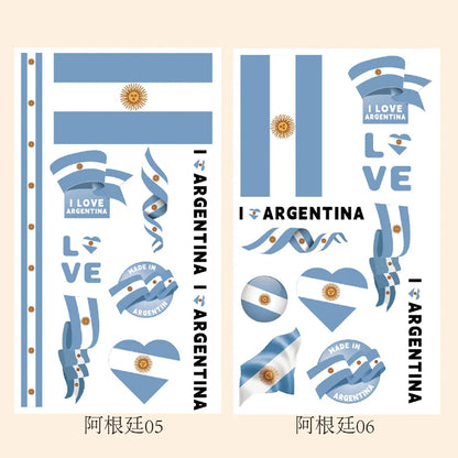 2026Temporary Tattoo Stickers Multi-Use Country Flags for All Football Tournaments Face & Body Waterproof Decals for Soccer Fans