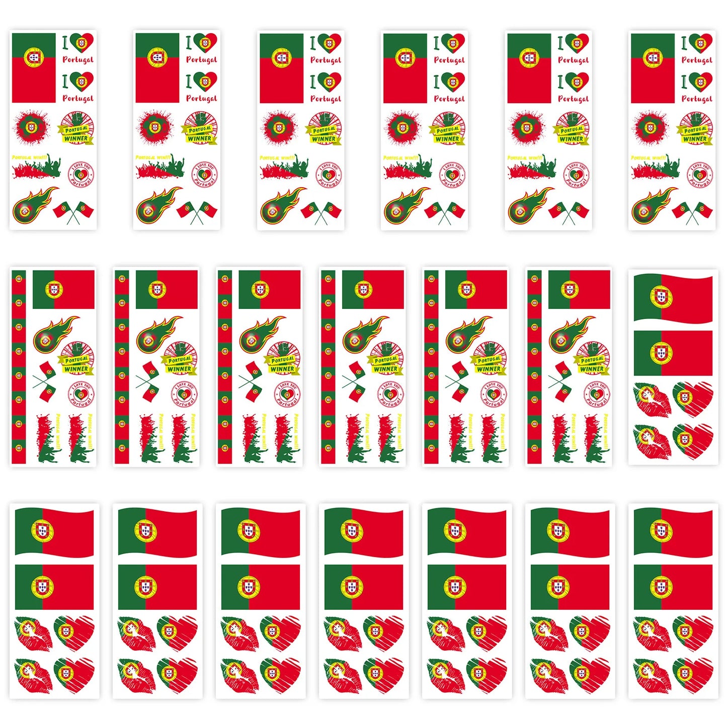 National Flag Temporary Tattoo Stickers Face Match Sports Events Fans Party Gathering Decorations International football matches