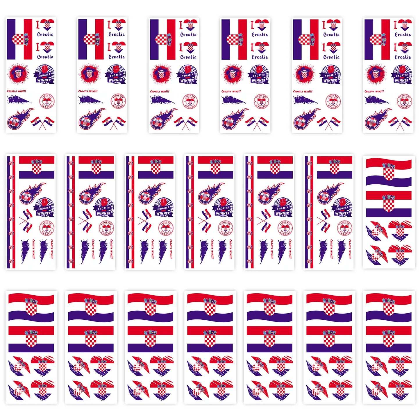 National Flag Temporary Tattoo Stickers Face Match Sports Events Fans Party Gathering Decorations International football matches