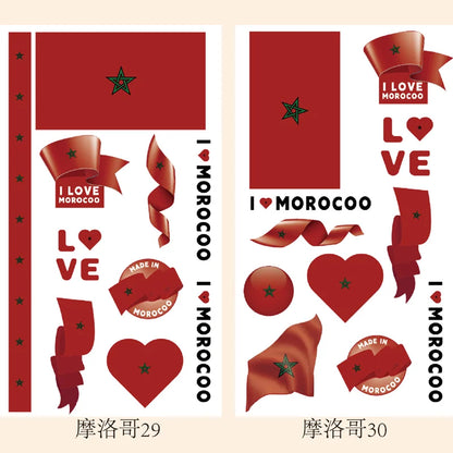 2026Temporary Tattoo Stickers Multi-Use Country Flags for All Football Tournaments Face & Body Waterproof Decals for Soccer Fans