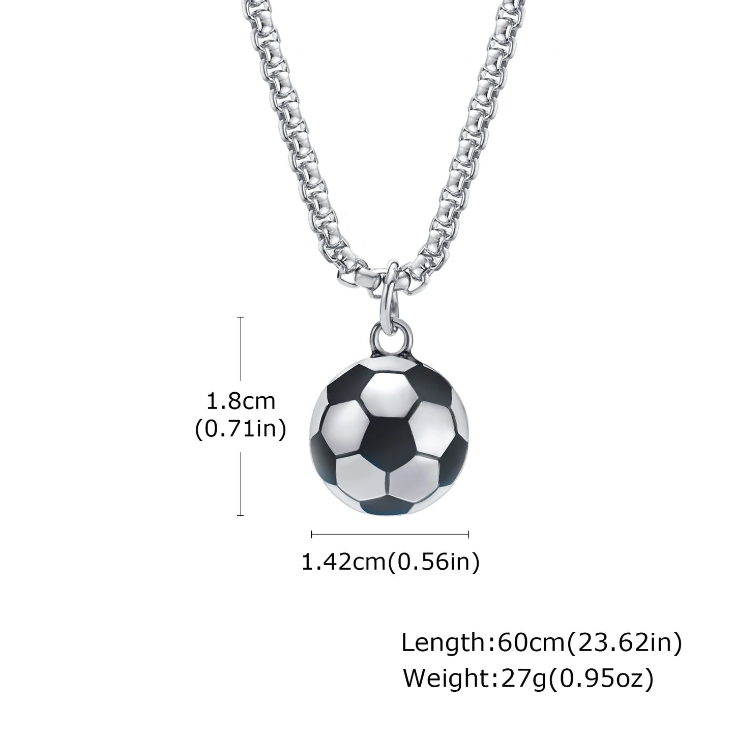 Vnox 3D Football Necklaces for Men, Solid Stainless Steel Casual Scoocer Pendants, Sports Lover Boys Gifts
