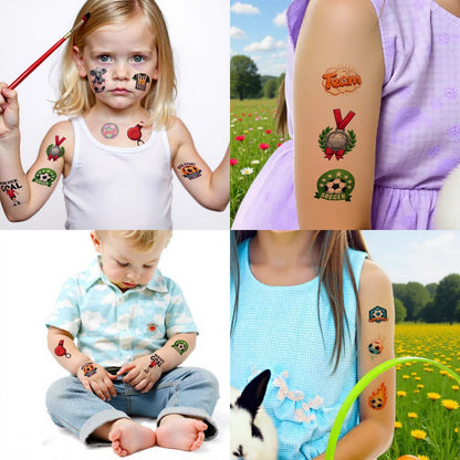 54pcs Temporary Tattoo Goal Stickers Cartoon Soccer Stickers Temporary Tattoo Stickers For Men