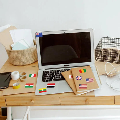 224PCS/7Sheet Countries Flags Stickers Multi Territorial Maps Nations Patterns Face Travel Stickers Football Team World Cup