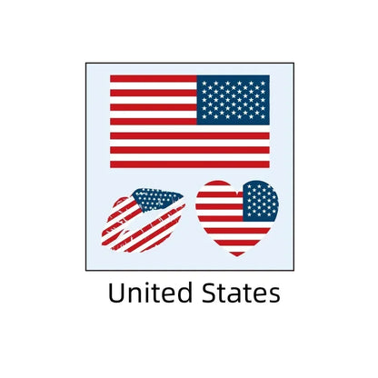 Football Match Temporary Waterproof Oblong & Heart & Lip World National Flag Face Tattoos Sticker