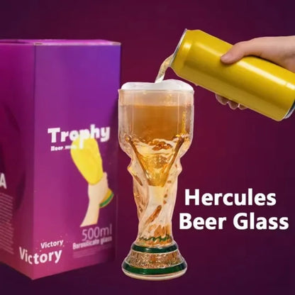 Premium Soccer Themed Trophy Beer Glass 2026 World Cup for Man Cave Decor Home Bar Game Day Parties & Football Fan Gifts