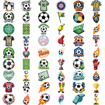 54pcs Temporary Tattoo Goal Stickers Cartoon Soccer Stickers Temporary Tattoo Stickers For Men