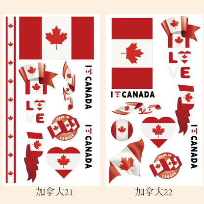 2026Temporary Tattoo Stickers Multi-Use Country Flags for All Football Tournaments Face & Body Waterproof Decals for Soccer Fans