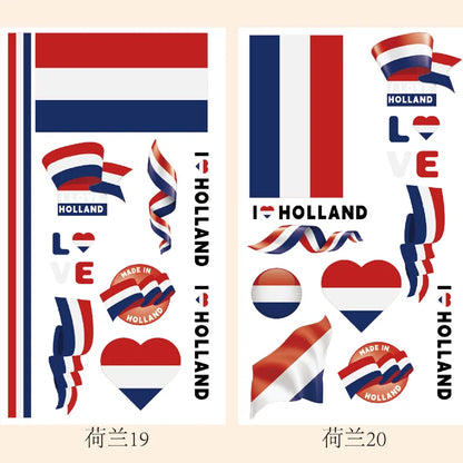 2026Temporary Tattoo Stickers Multi-Use Country Flags for All Football Tournaments Face & Body Waterproof Decals for Soccer Fans
