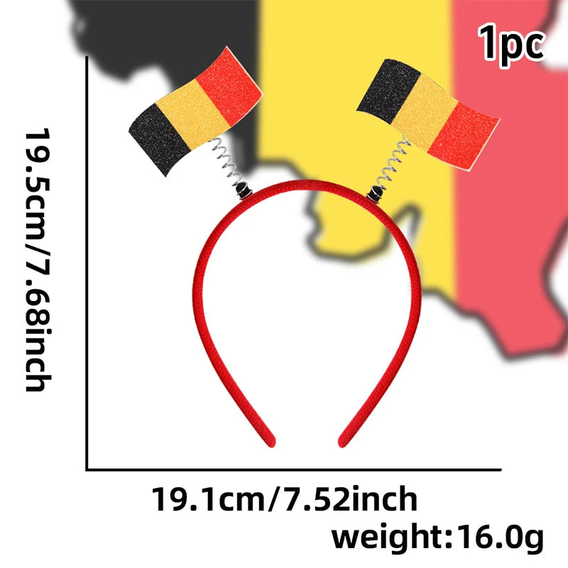 Flag Patterns Of Various Countries Bow Headbands Ball Game Fan Party Decor Flag Headbands Hair Bands Party Holiday Decoration