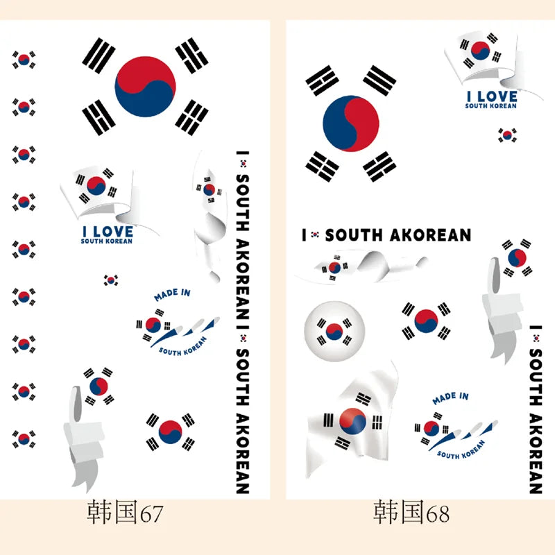 2026Temporary Tattoo Stickers Multi-Use Country Flags for All Football Tournaments Face & Body Waterproof Decals for Soccer Fans