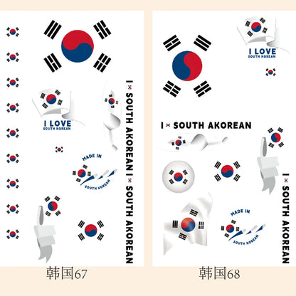 2026Temporary Tattoo Stickers Multi-Use Country Flags for All Football Tournaments Face & Body Waterproof Decals for Soccer Fans