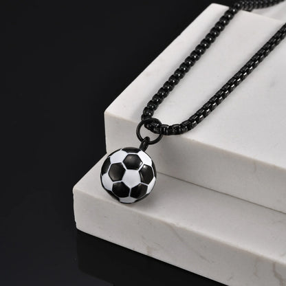 Vnox 3D Football Necklaces for Men, Solid Stainless Steel Casual Scoocer Pendants, Sports Lover Boys Gifts