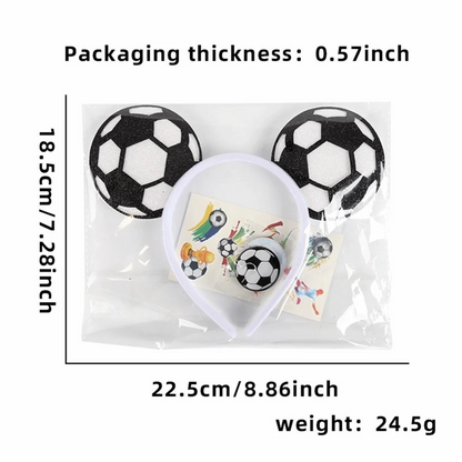 3 Pcs Set 2026 Edition Football Headband Themed Headband Earrings Tattoo Stickers Football Earrings Football Cheering Props