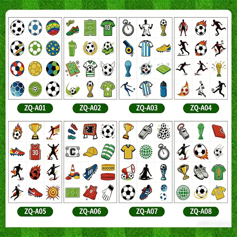 Temporary Tattoos Football Soccer Fan Fake Tattoo Sticker Temporary Tattoo Sticker Sleeves Waterproof Man Women
