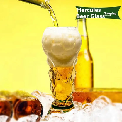 Premium Soccer Themed Trophy Beer Glass 2026 World Cup for Man Cave Decor Home Bar Game Day Parties & Football Fan Gifts