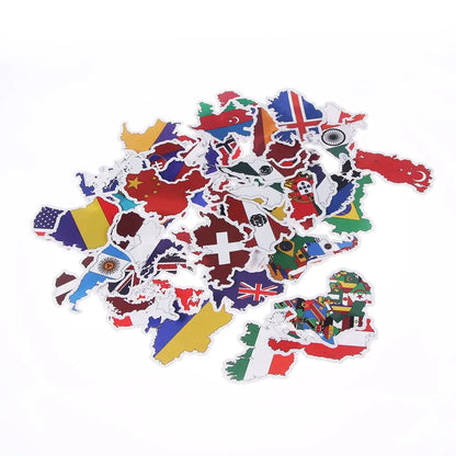 50pcs Countries Decorative Adhesive Diy For Scrapbooking Diy Craft National Flags Stickers Countries Map Travel Sticker New 2025