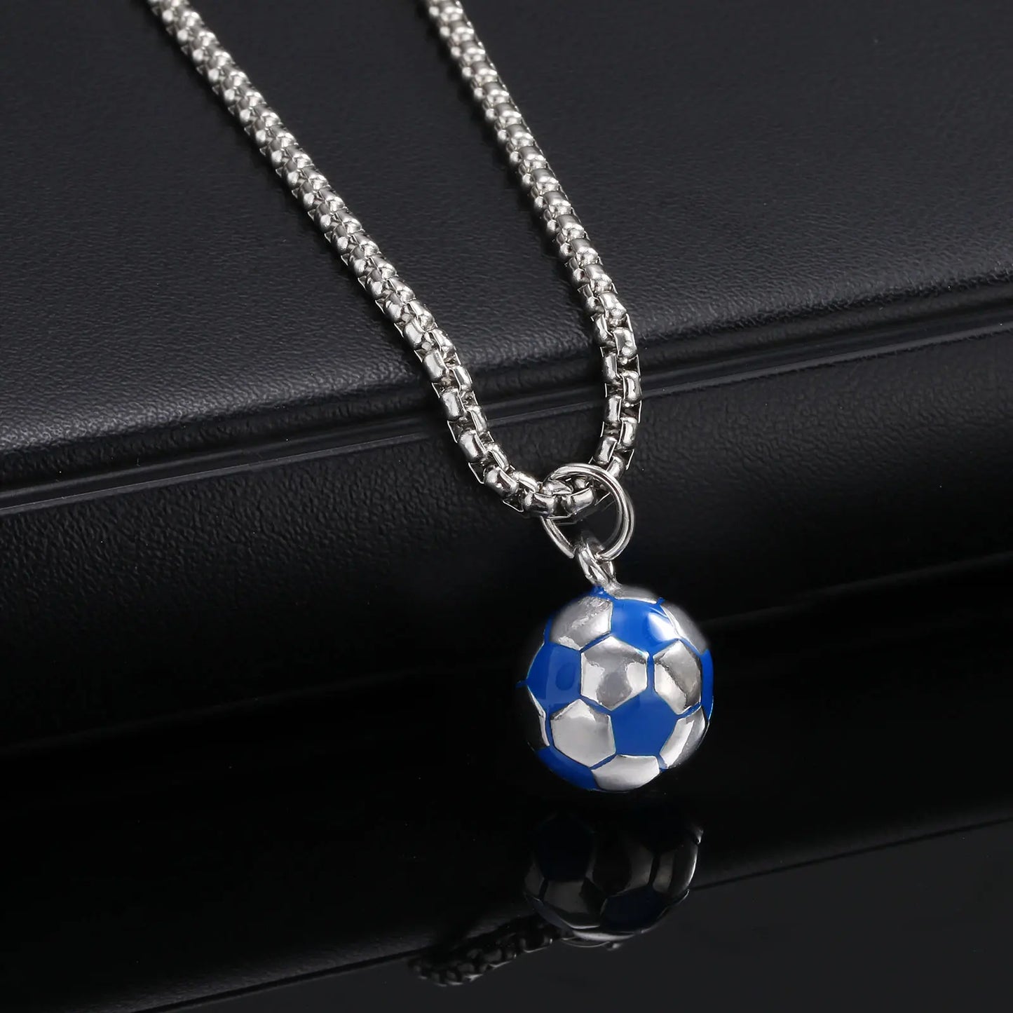 Vnox 3D Football Necklaces for Men, Solid Stainless Steel Casual Scoocer Pendants, Sports Lover Boys Gifts