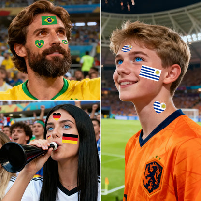 National Flag Temporary Tattoo Stickers Face Match Sports Events Fans Party Gathering Decorations International football matches