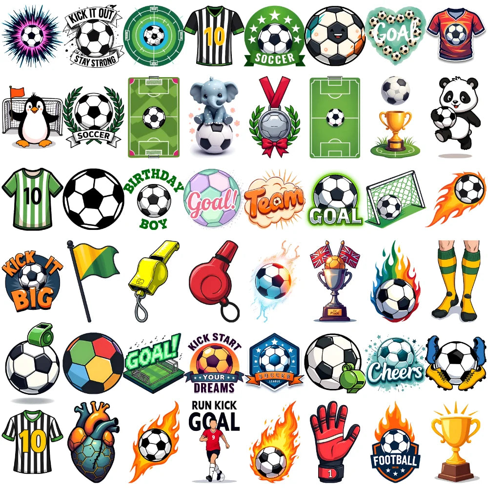 54pcs Temporary Tattoo Goal Stickers Cartoon Soccer Stickers Temporary Tattoo Stickers For Men