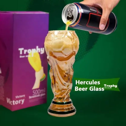 Premium Soccer Themed Trophy Beer Glass 2026 World Cup for Man Cave Decor Home Bar Game Day Parties & Football Fan Gifts