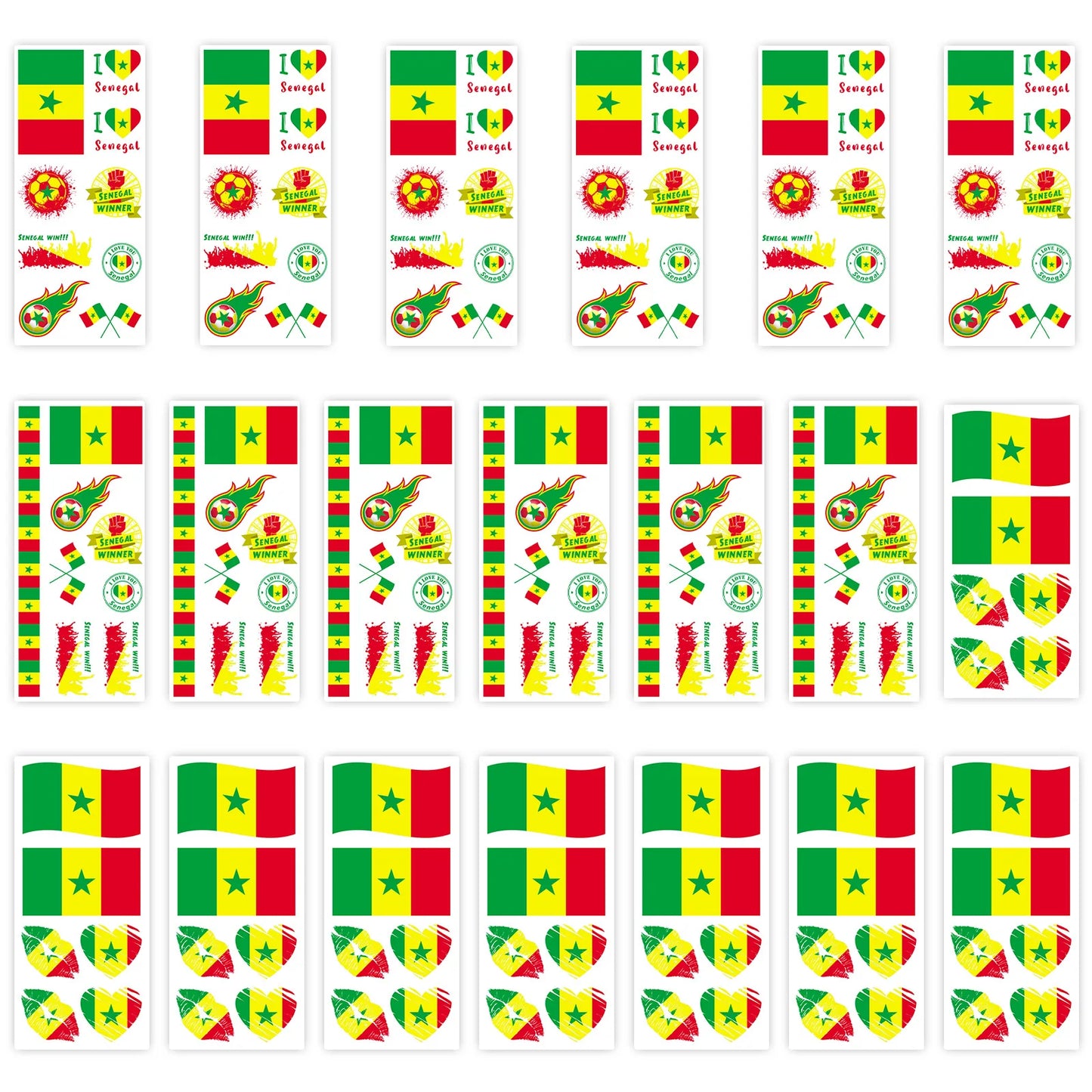 National Flag Temporary Tattoo Stickers Face Match Sports Events Fans Party Gathering Decorations International football matches