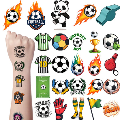 54pcs Temporary Tattoo Goal Stickers Cartoon Soccer Stickers Temporary Tattoo Stickers For Men