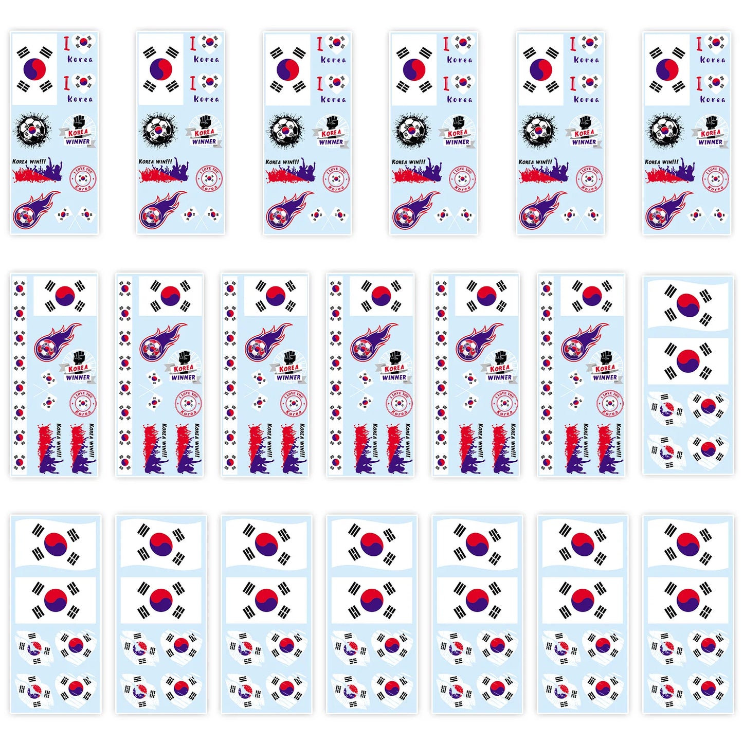 National Flag Temporary Tattoo Stickers Face Match Sports Events Fans Party Gathering Decorations International football matches