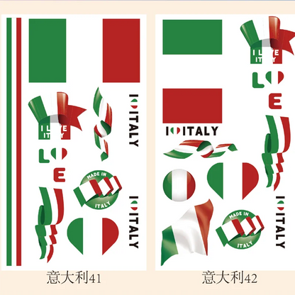 2026Temporary Tattoo Stickers Multi-Use Country Flags for All Football Tournaments Face & Body Waterproof Decals for Soccer Fans