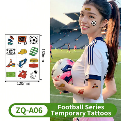 Temporary Tattoos Football Soccer Fan Fake Tattoo Sticker Temporary Tattoo Sticker Sleeves Waterproof Man Women