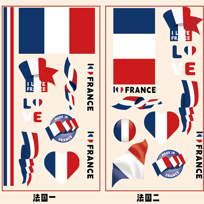 2026Temporary Tattoo Stickers Multi-Use Country Flags for All Football Tournaments Face & Body Waterproof Decals for Soccer Fans