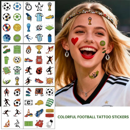 Temporary Tattoos Football Soccer Fan Fake Tattoo Sticker Temporary Tattoo Sticker Sleeves Waterproof Man Women