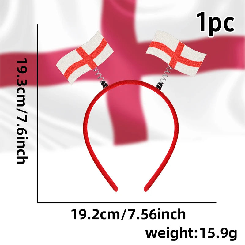 Flag Patterns Of Various Countries Bow Headbands Ball Game Fan Party Decor Flag Headbands Hair Bands Party Holiday Decoration